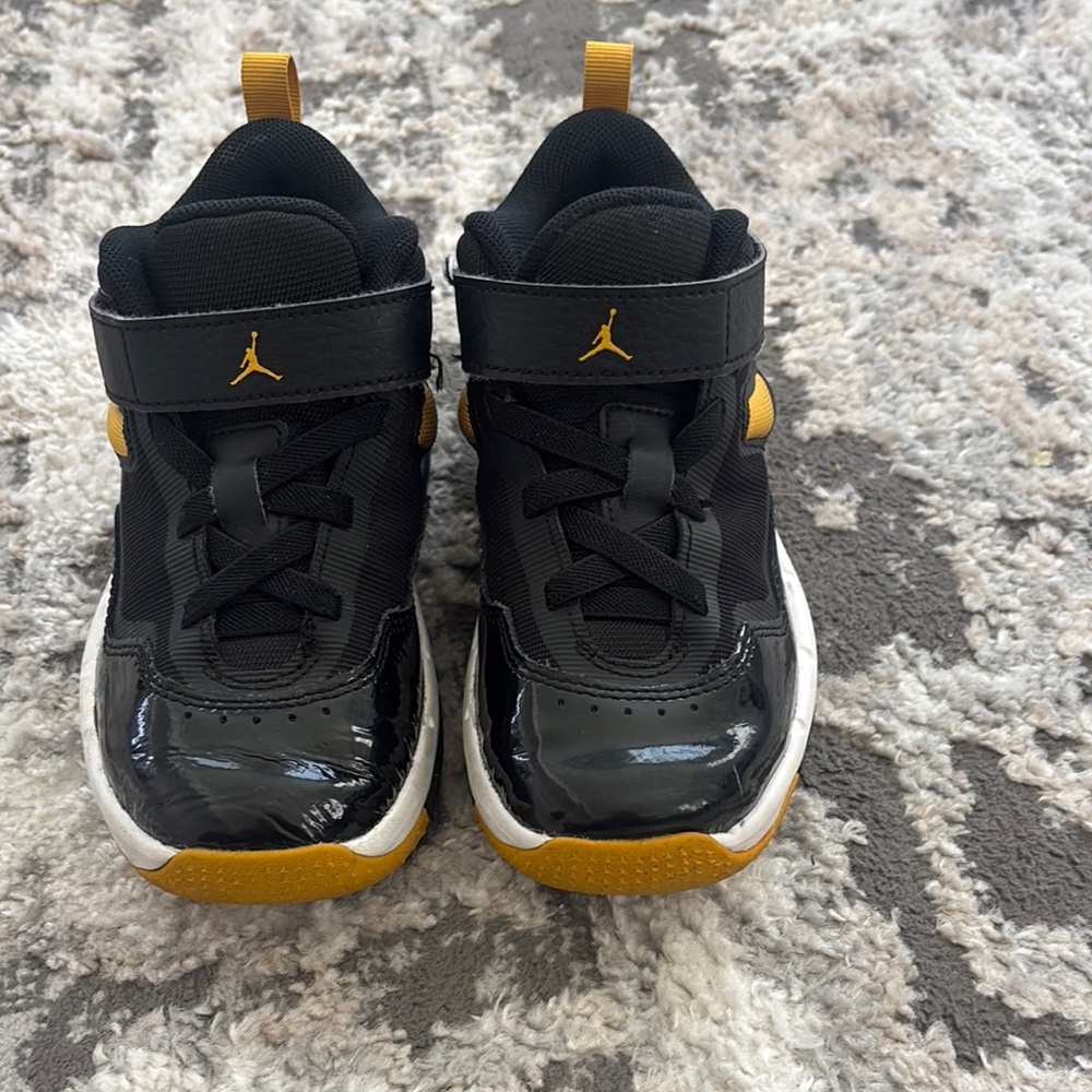 Kids Black and Gold Athletic Shoes